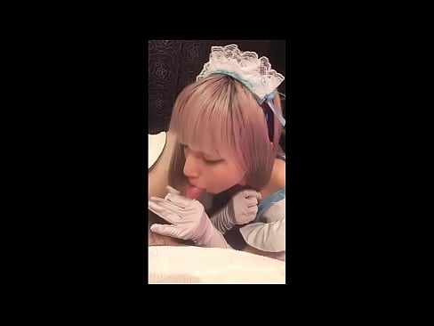❤️ Japoński Idol [mayuka], kostium francuskiej pokojówki, część 1, obciąganie i walenie konia z balsamem ❌ Quality sex at us